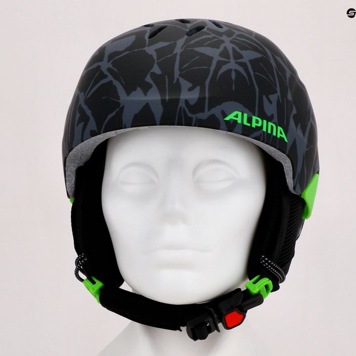 Children's ski helmets Alpina Pizi black/green camo matt 15