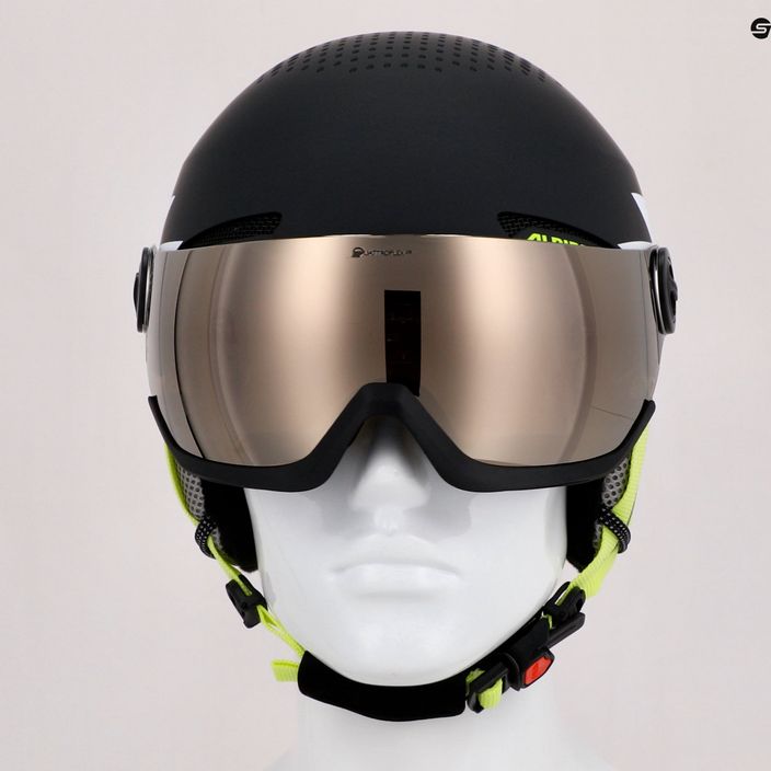 Children's ski helmets Alpina Zupo Visor Q-Lite charcoal/neon matt 14