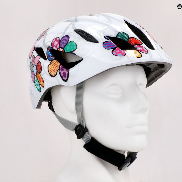 Children's bicycle helmet Alpina Pico pearlwhite/flower gloss 9