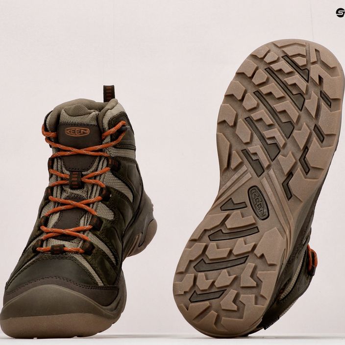 Men's trekking boots KEEN Circadia Mid Wp green-brown 1026766 19