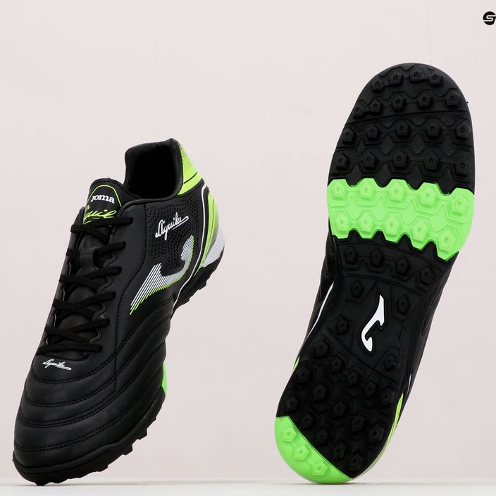 Men's Joma Aguila TF football boots black/green fluor 14