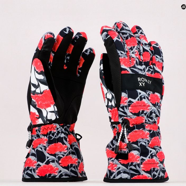 Women's snowboard gloves ROXY Cynthia Rowley 2021 true black/white/red 11