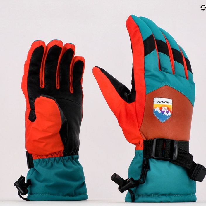 Viking Brother Louis men's ski gloves green/red 110/24/6226 9