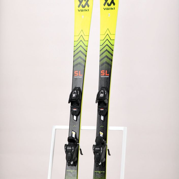 Children's downhill ski Völkl Racetiger JR Pro + 7.0 VMotion JR yellow/black 122467/6262T1.VA 12