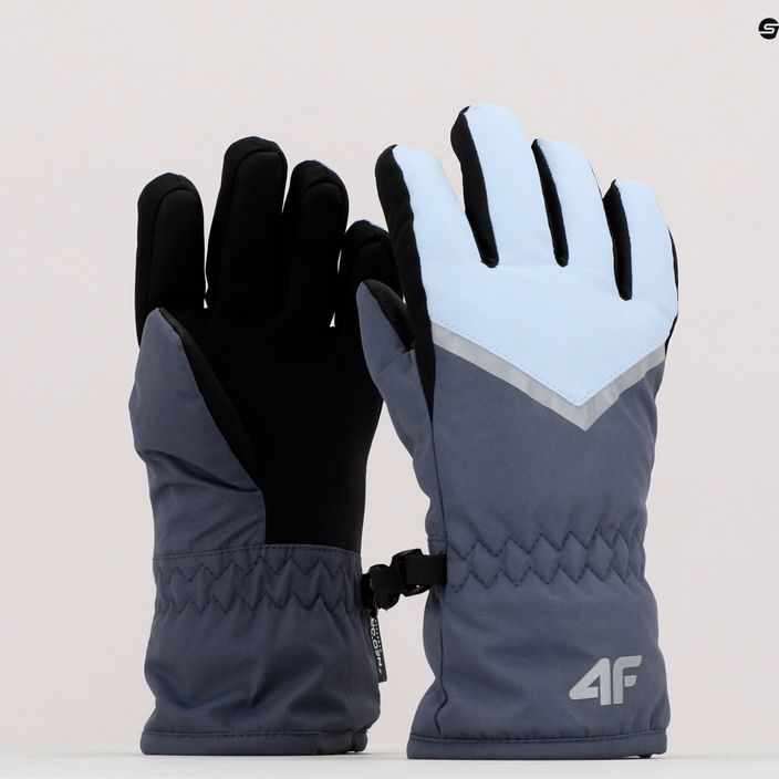 Children's ski gloves 4F blue 4FJAW22AFGLF039 10