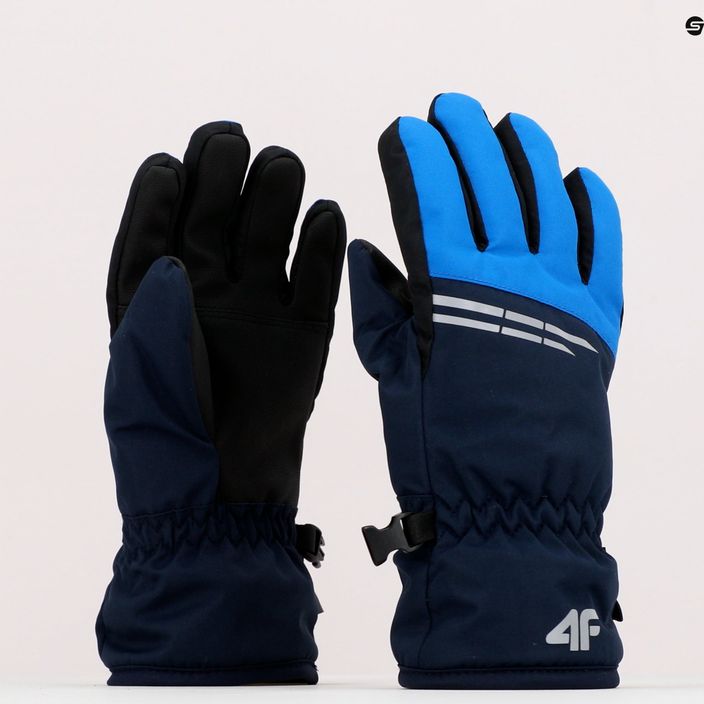 Children's ski gloves 4F blue 4FJAW22AFGLM038 10