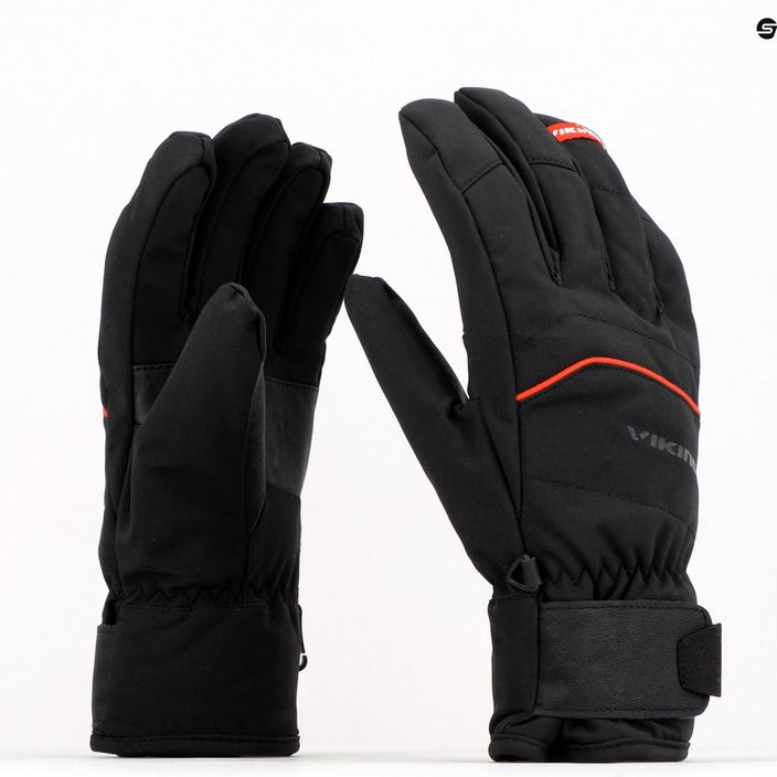Men's Viking Solven Ski Gloves Black/Red 110/23/7558/34 9