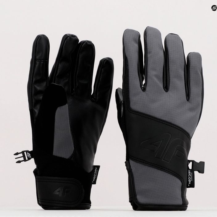 Men's ski gloves 4F grey H4Z22-REM004 10