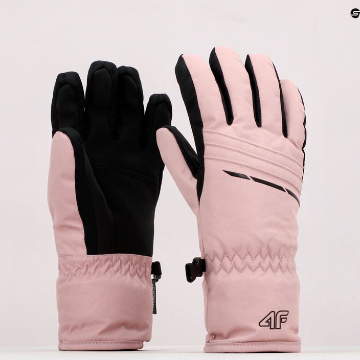 Women's ski gloves 4F pink H4Z22-RED002 10