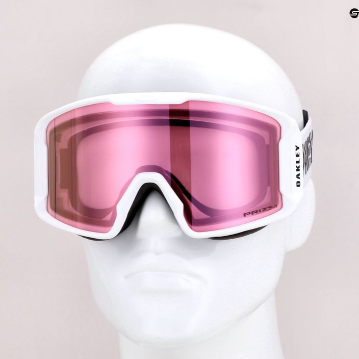 Oakley Line Miner factory pilot white/prizm snow hi pink iridium ski goggles OO7093-34 5