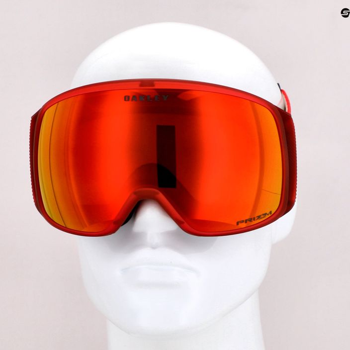 Oakley Flight Tracker matte redline/prizm snow torch iridium ski goggles OO7104-43 5