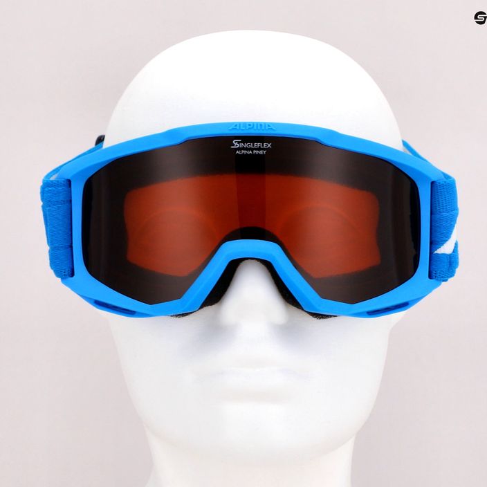 Children's ski goggles Alpina Piney blue matt/orange 9