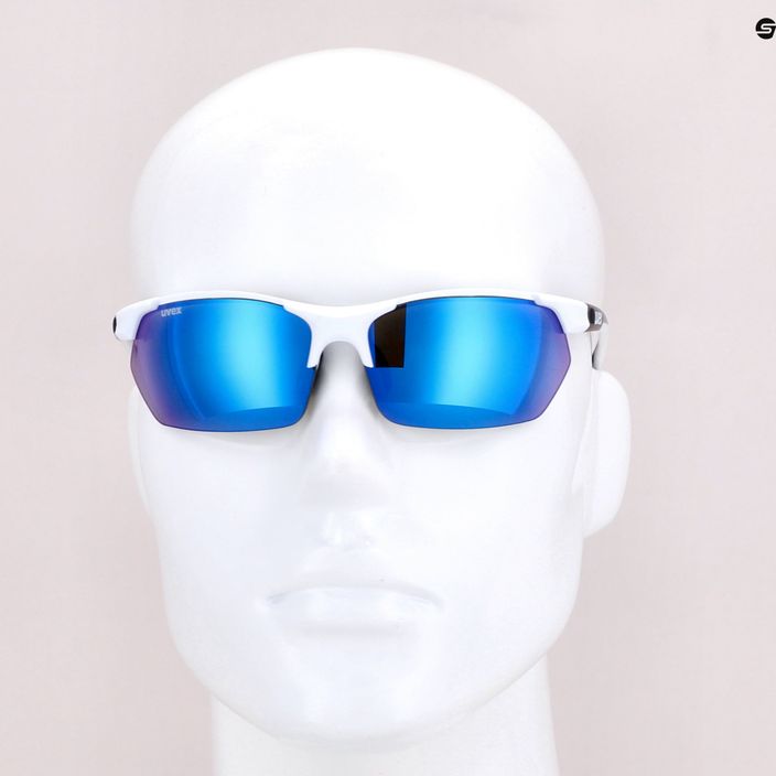 UVEX Sportstyle 114 sunglasses white black mat/mirror blue/litemirror orange/clear S5309398216 9