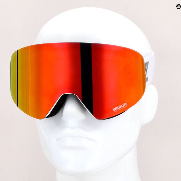 VonZipper Encore white gloss/wildlife fire chrome snowboard goggles AZYTG00114-WFC 9