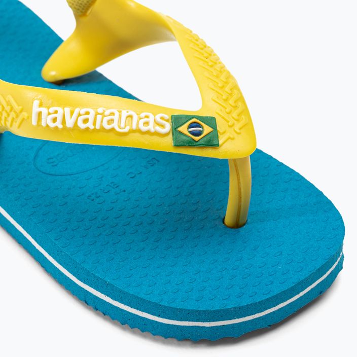 Havaianas Baby Brasil Logo II flip flops white/blue/green/yellow 7
