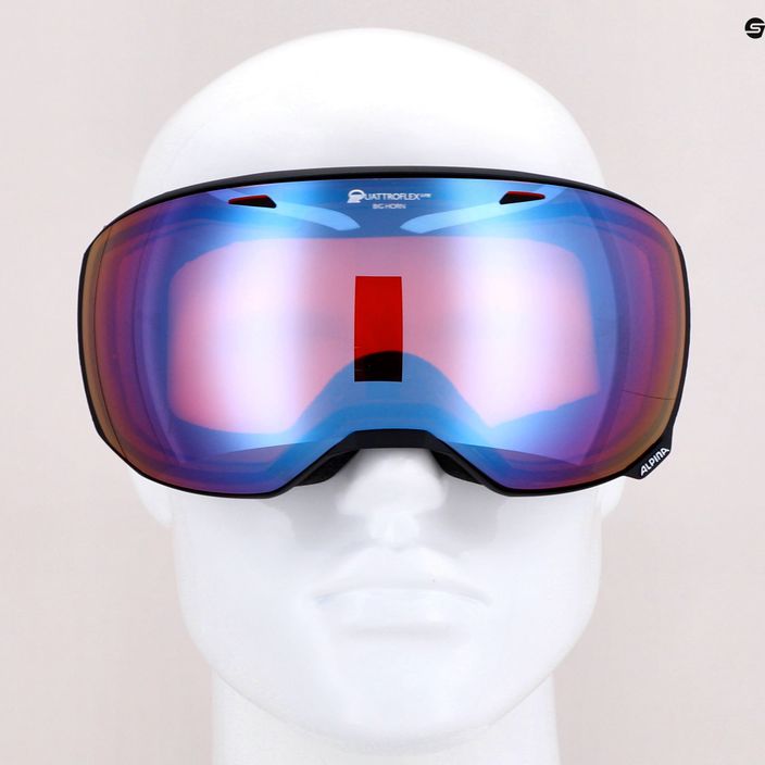 Ski goggles Alpina Big Horn QV-Lite black matt/blue sph 11