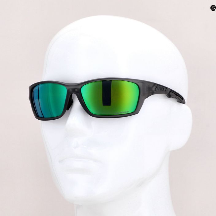 UVEX Sportstyle 232 P smoke mat/polavision mirror green cycling glasses S5330025170 6