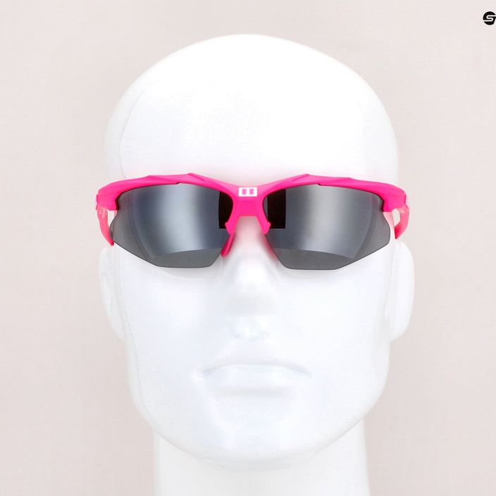 Bliz Hybrid Small pink/smoke silver mirror cycling goggles 52808-41 8