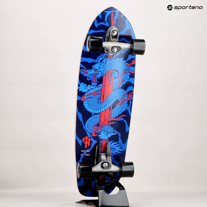Surfskate skateboard Carver C7 Raw 34" Kai Dragon 2022 Complete blue and red C1013011143 15