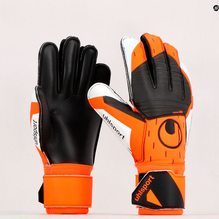 Uhlsport Soft Resist+ goalkeeper gloves orange and white 101127501 9