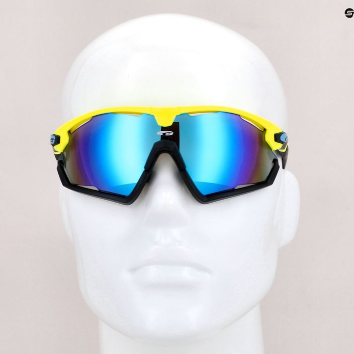 GOG Viper neon yellow/black/polychromatic white-blue cycling glasses E595-2 7