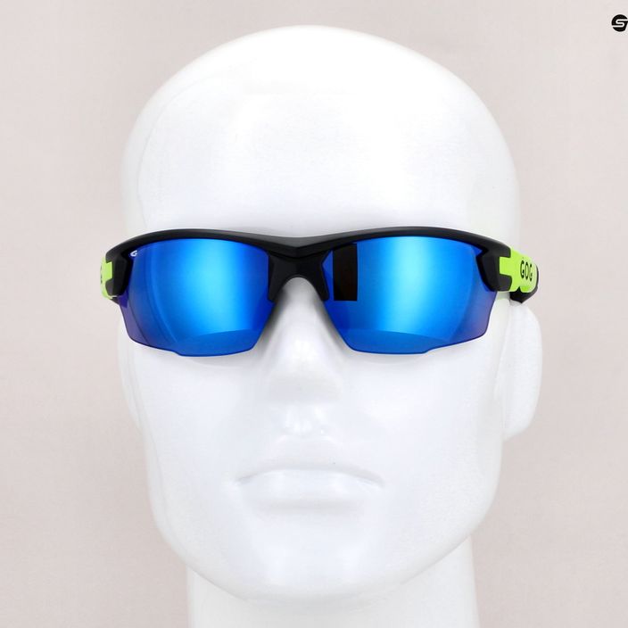 GOG Steno matt black/green/polychromatic white-blue cycling glasses E540-2 12