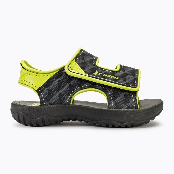 RIDER Basic Sandal V Baby black/neon yellow sandals 2