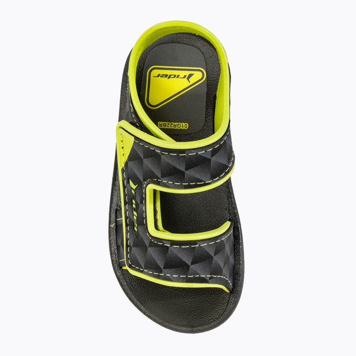 RIDER Basic Sandal V Baby black/neon yellow sandals 5
