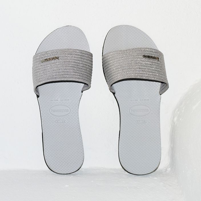 Women's flip-flops Havaianas You Malta Metallic ice grey 9