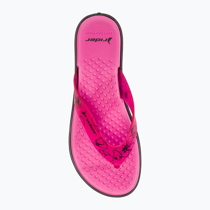 Women's RIDER Aqua V black/pink flip flops 5
