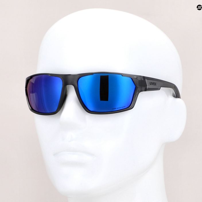 UVEX Sportstyle 233 P smoke mat/polavision mirror blue cycling glasses S5320975540 5