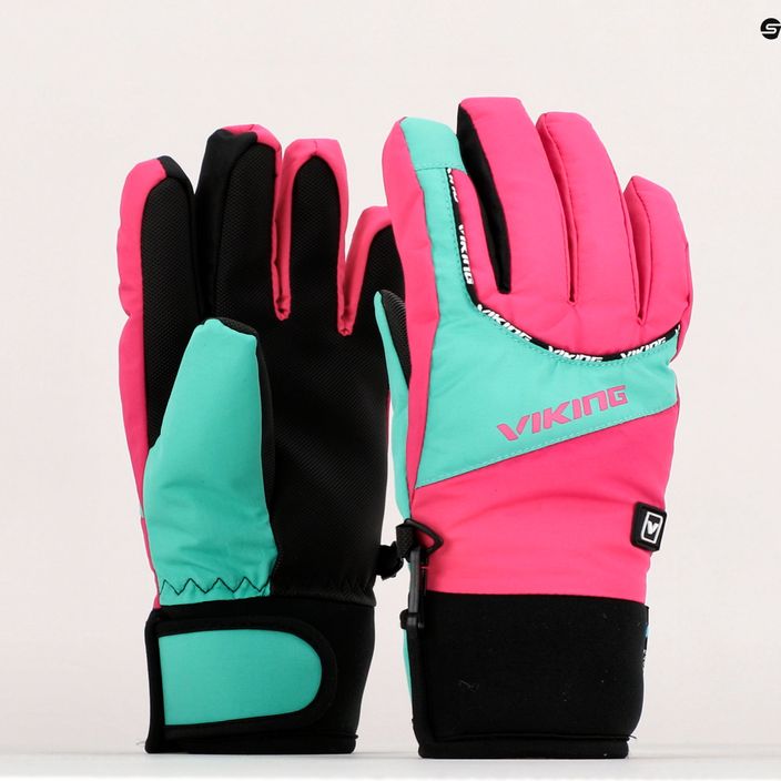 Children's ski gloves Viking Fin pink 120/19/9753 8
