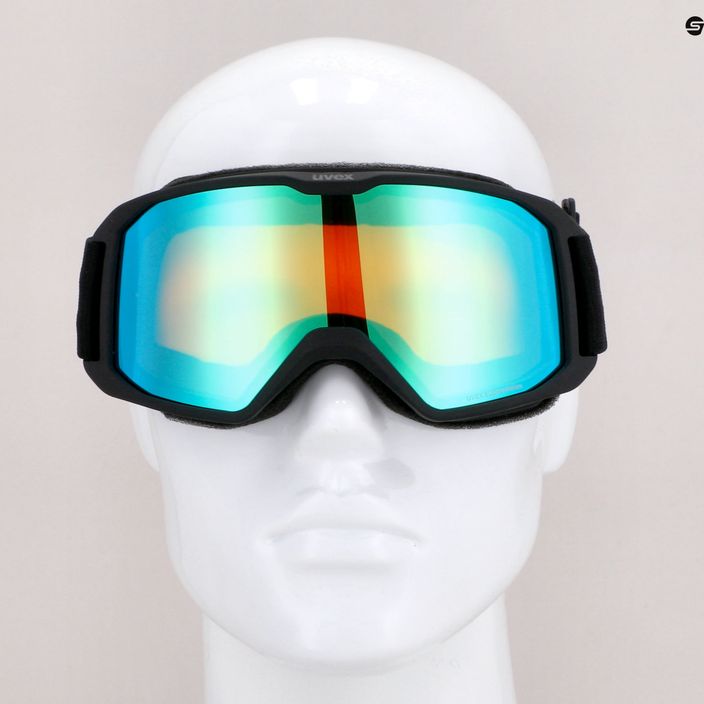 Ski goggles UVEX Elemnt FM black mat/mirror green lasergold lite 55/0/640/2030 12