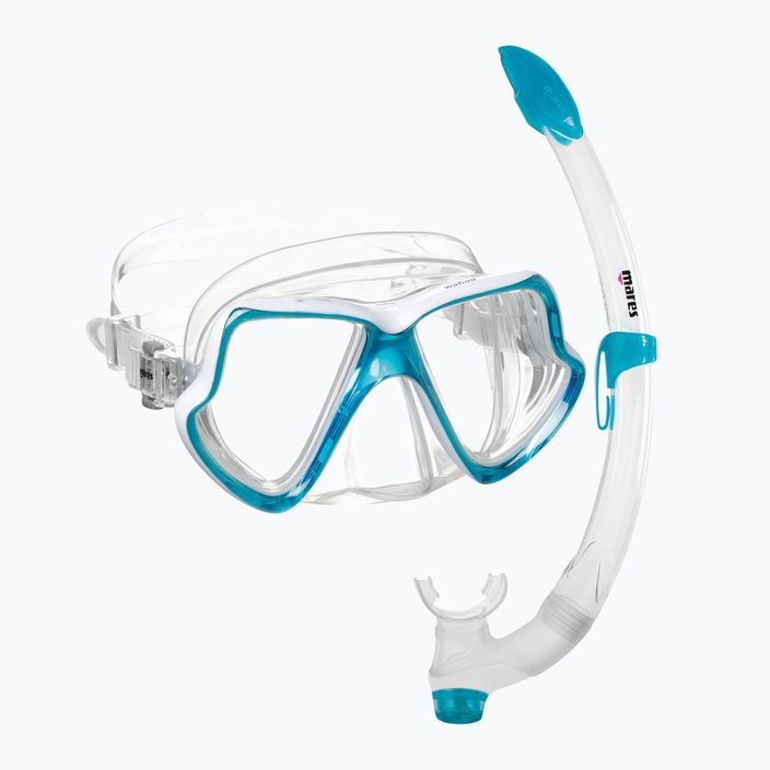 Mares Wahoo snorkel kit aqua/white/clear