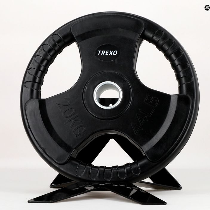 TREXO black rubberised cast iron weight RW20 20 kg 7