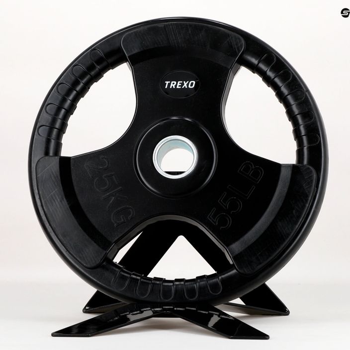 TREXO black rubberised cast iron weight RW25 25 kg 7