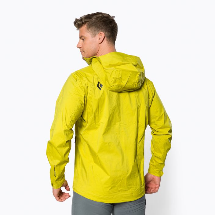Black Diamond men's Stormline Stretch rain jacket yellow APCDT07006SML1 3