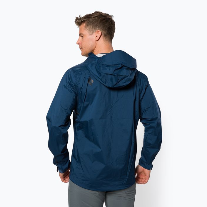 Black Diamond men's Stormline Stretch rain jacket navy blue APCDT04013SML1 3