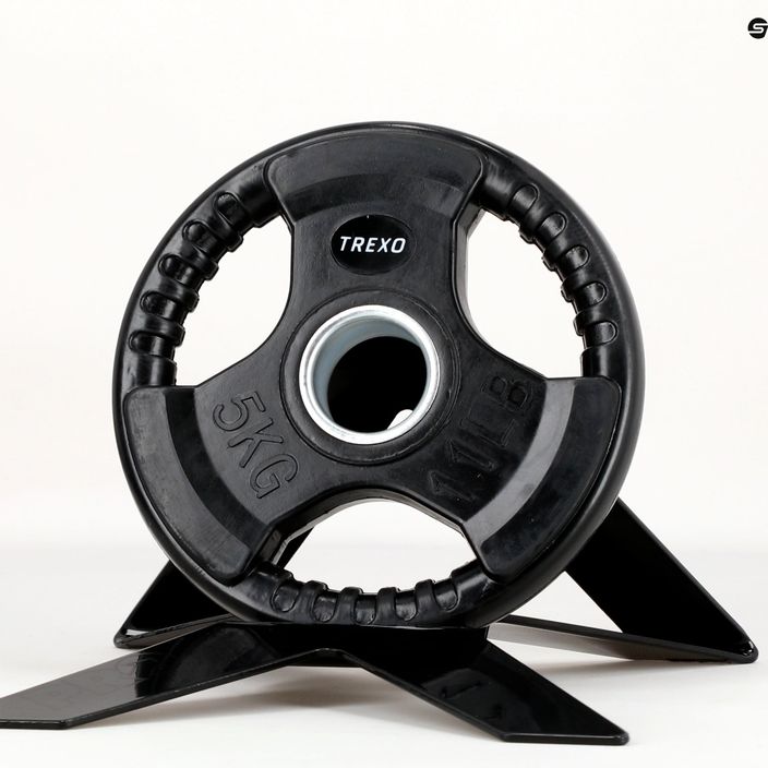 TREXO black rubberised cast iron weight RW5 5 kg 8