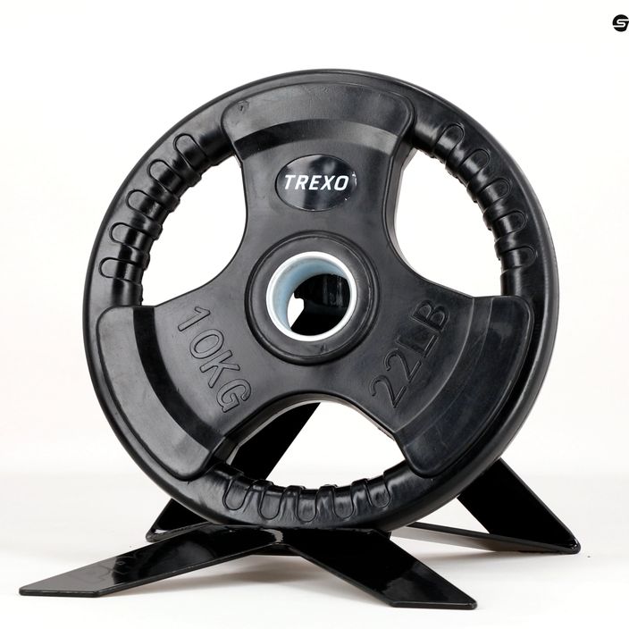 TREXO black rubberised cast iron weight RW10 10 kg 8