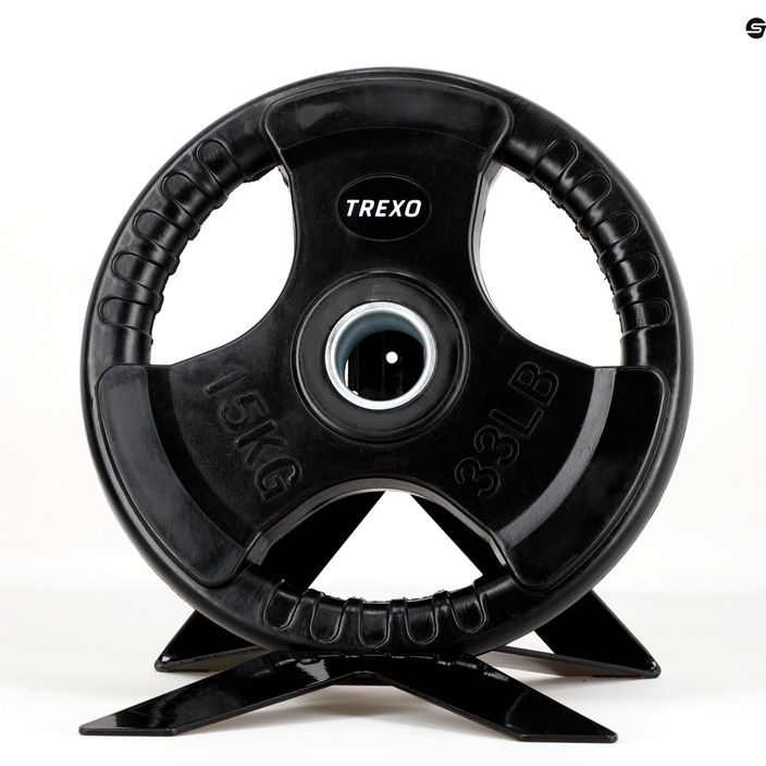 TREXO black rubberised cast iron weight RW15 15 kg 7