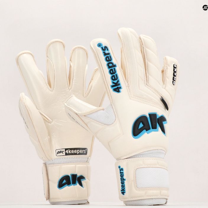 4keepers Champ AQ Contact V HB goalkeeper gloves white and blue 7343 7