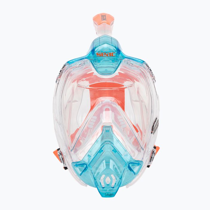 SEAC Libera blue clear/orange full face mask for snorkelling 2