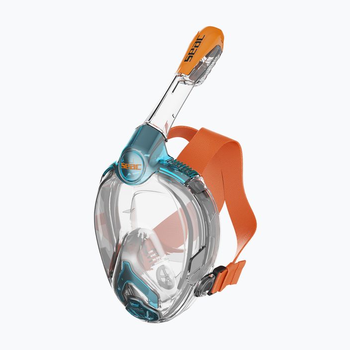 SEAC Libera acquamarine/orange children's full face mask for snorkelling