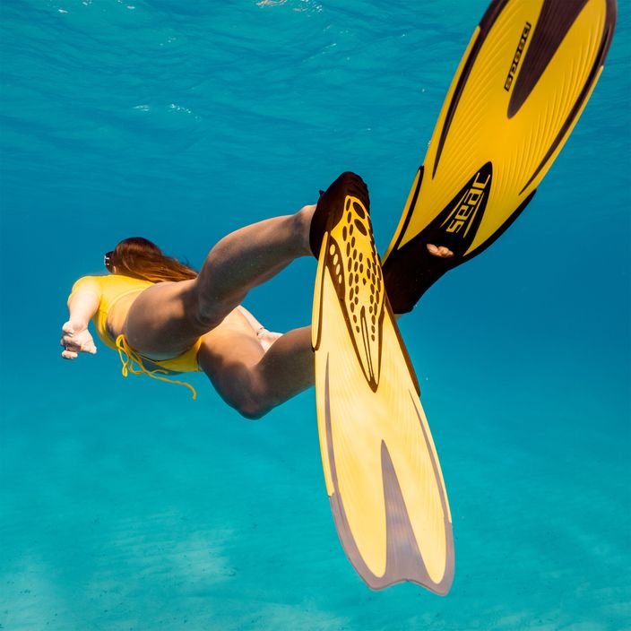 SEAC Speed yellow snorkel fins 7