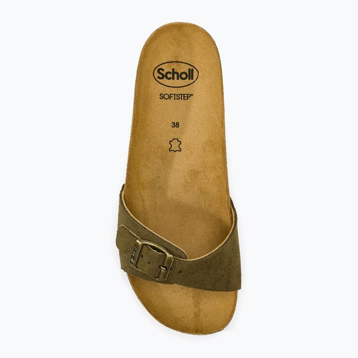 Scholl Estelle Sue khaki women's flip-flops 5