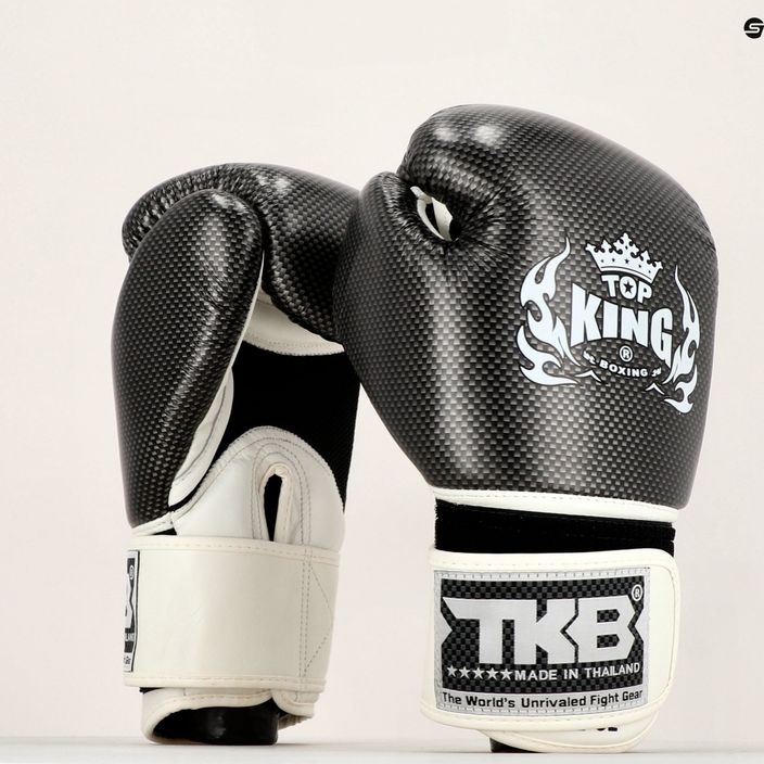 Top King Muay Thai Empower Air white and silver boxing gloves TKBGEM-02A-WH 7