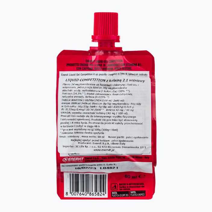 Enervit Liquid Competition energy gel 60ml cherry with caffeine 96582 2
