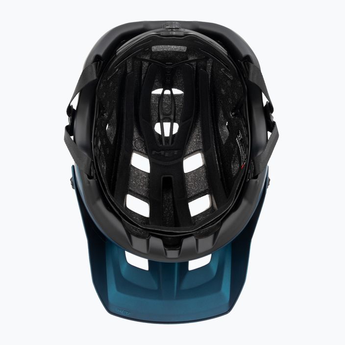 MET bike helmet Terranova teal blue/black metallic matt 5