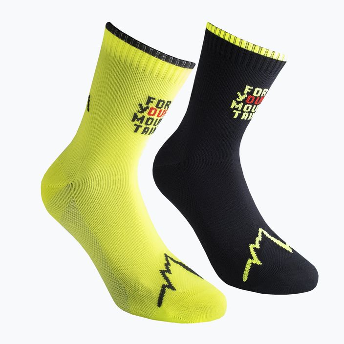 LaSportiva For Your Mountain running socks yellow and black 69R999720 6